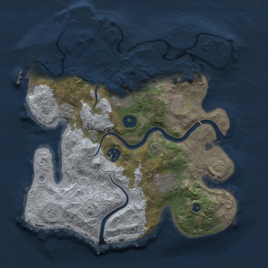 Rust Map: Procedural Map, Size: 3000, Seed: 712763026, 9 Monuments