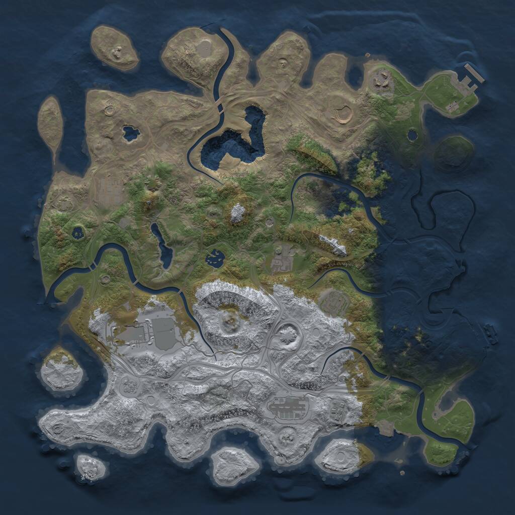 Rust Map: Procedural Map, Size: 4250, Seed: 670113799, 15 Monuments