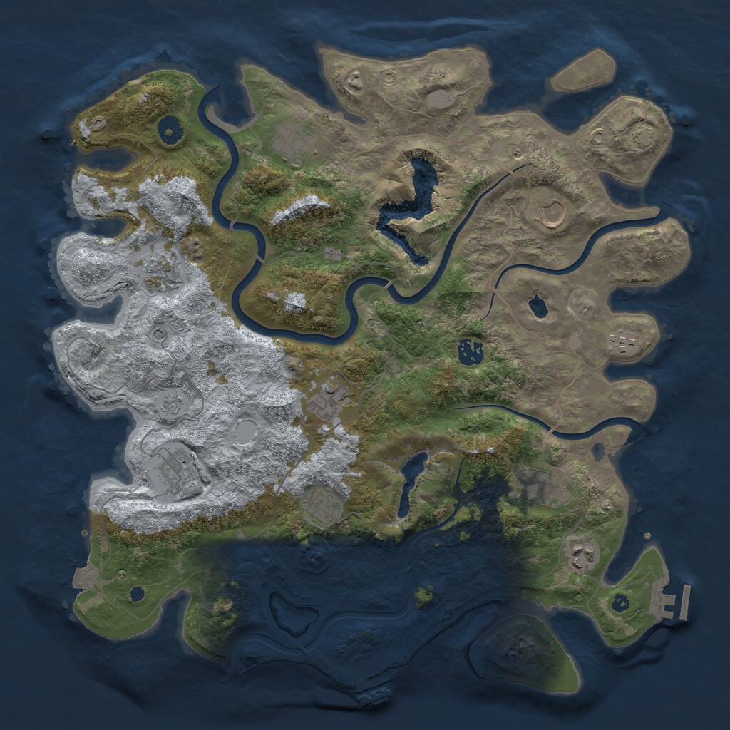 Rust Map: Procedural Map, Size: 4100, Seed: 31553941, 16 Monuments