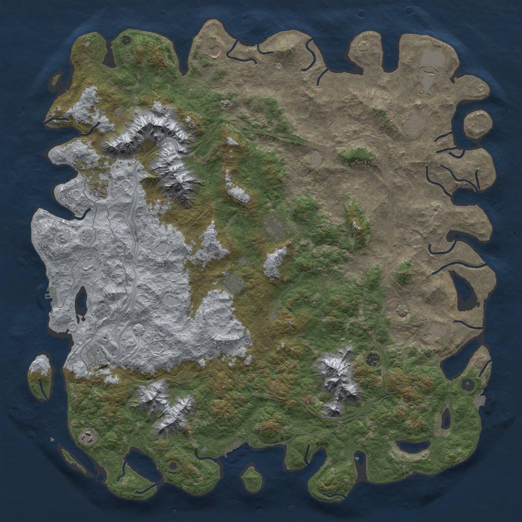 Rust Map: Procedural Map, Size: 6000, Seed: 25871900, 19 Monuments
