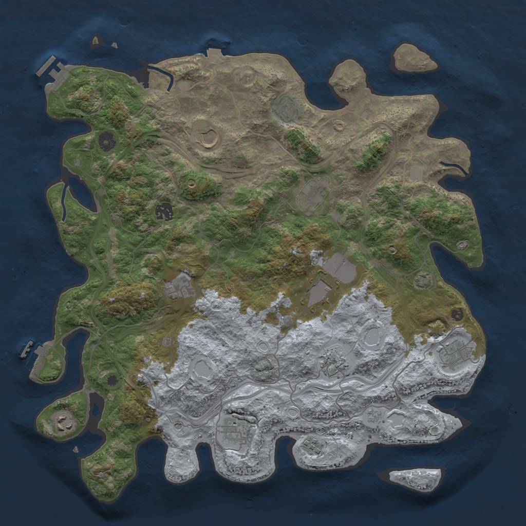 Rust Map: Procedural Map, Size: 4250, Seed: 105687439, 19 Monuments