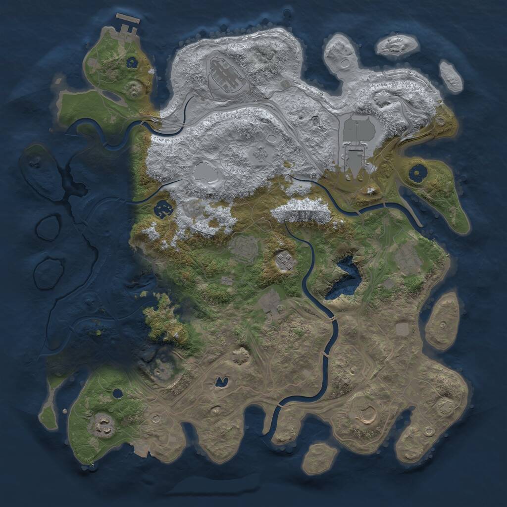 Rust Map: Procedural Map, Size: 4250, Seed: 1154016943, 15 Monuments
