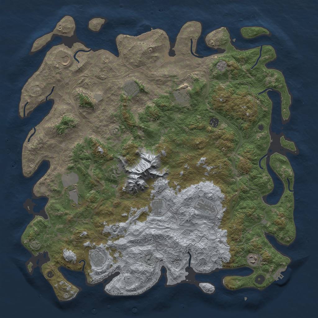 Rust Map: Procedural Map, Size: 5000, Seed: 465475225, 19 Monuments