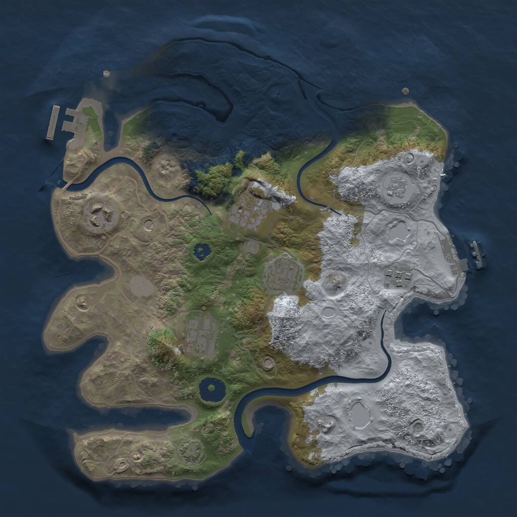 Rust Map: Procedural Map, Size: 3000, Seed: 30018, 11 Monuments