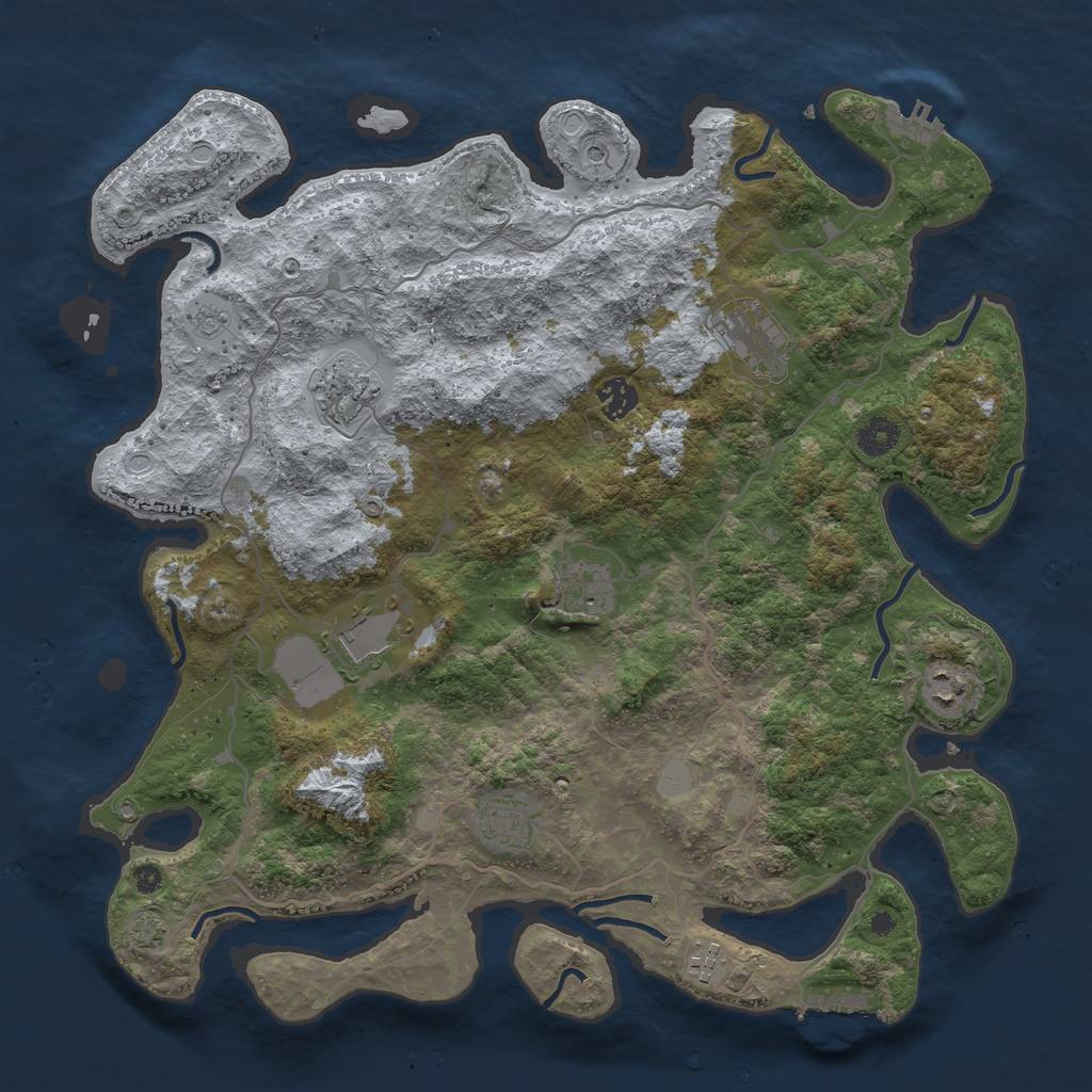 Rust Map: Procedural Map, Size: 4000, Seed: 37921482, 16 Monuments