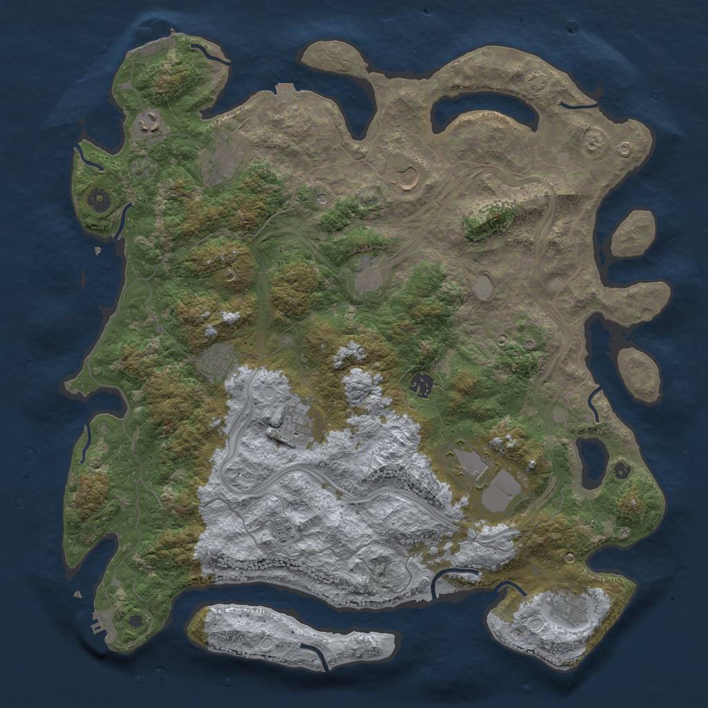 Rust Map: Procedural Map, Size: 4500, Seed: 8234842, 17 Monuments