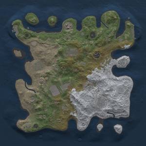 Thumbnail Rust Map: Procedural Map, Size: 3500, Seed: 58020, 17 Monuments