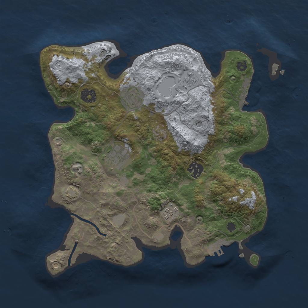 Rust Map: Procedural Map, Size: 3000, Seed: 381318150, 12 Monuments