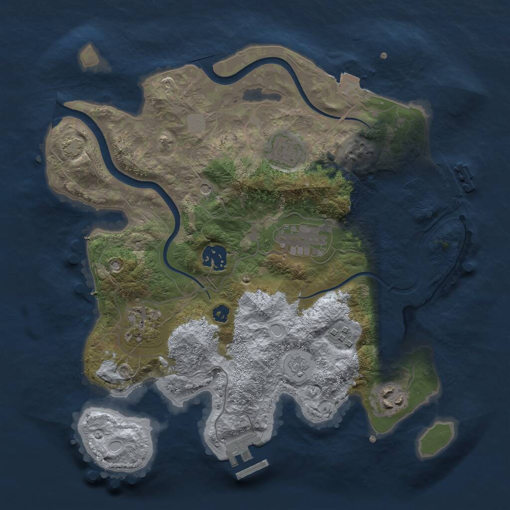 Rust Map: Procedural Map, Size: 3000, Seed: 5836291, 12 Monuments