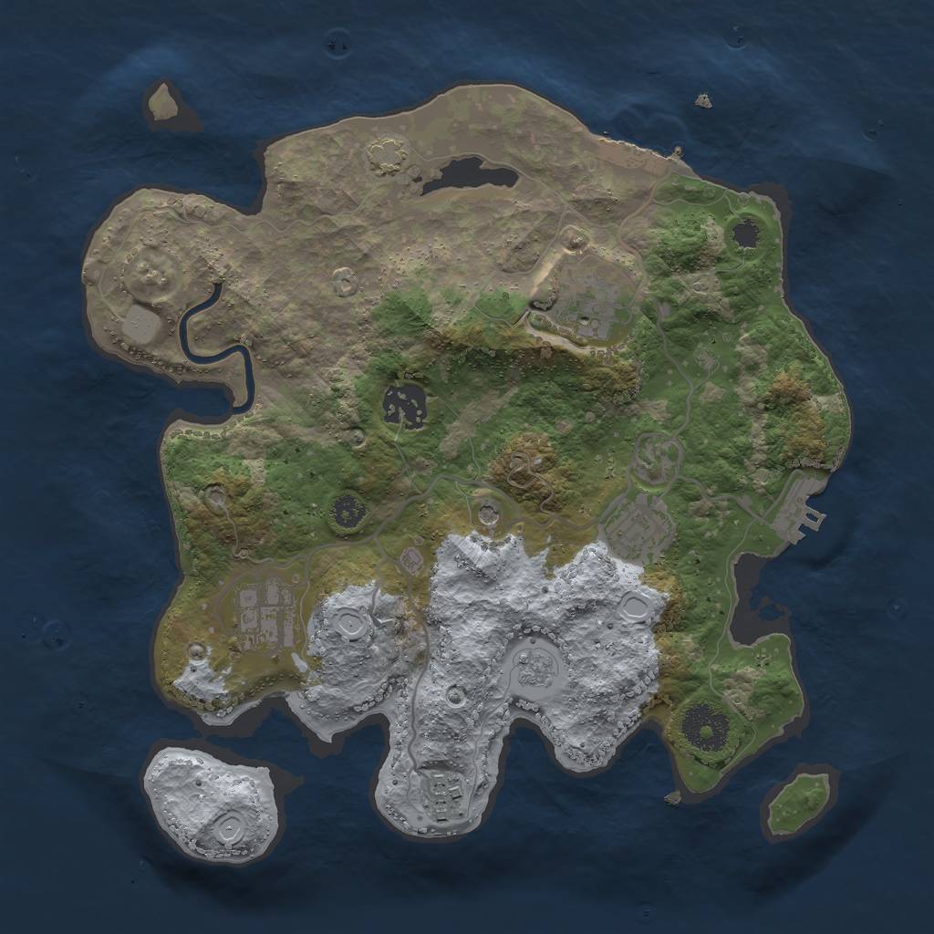 Rust Map: Procedural Map, Size: 3000, Seed: 5836291, 13 Monuments