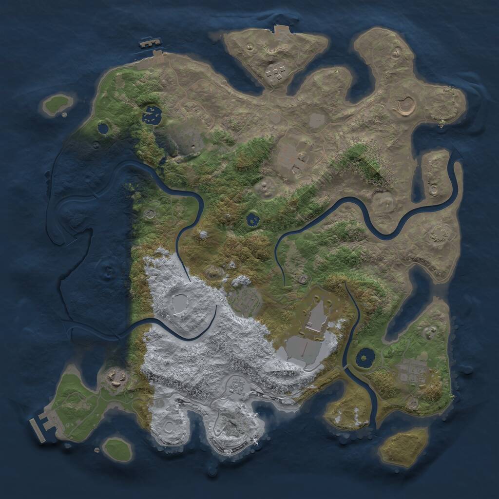 Rust Map: Procedural Map, Size: 3850, Seed: 537965980, 15 Monuments