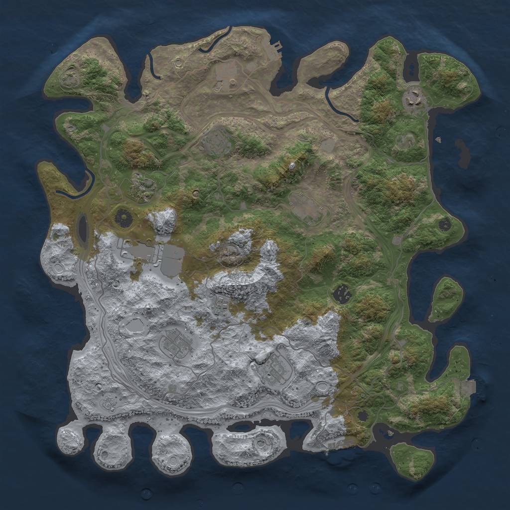 Rust Map: Procedural Map, Size: 4250, Seed: 70922387, 18 Monuments