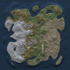 Thumbnail Rust Map: Procedural Map, Size: 3500, Seed: 374632900, 17 Monuments