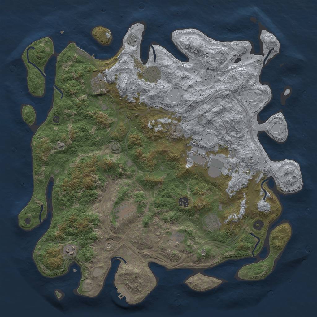 Rust Map: Procedural Map, Size: 4500, Seed: 357156809, 17 Monuments