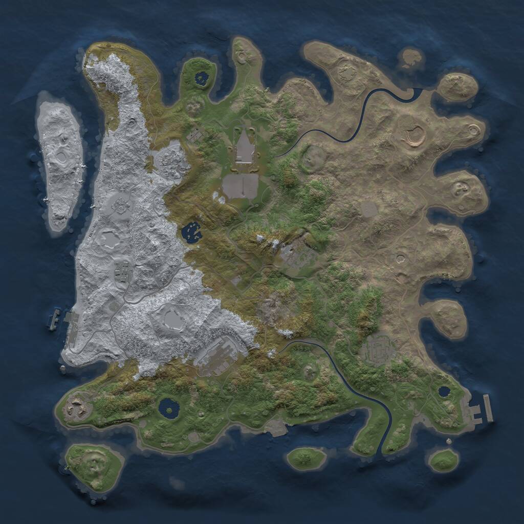 Rust Map: Procedural Map, Size: 3800, Seed: 68031333, 15 Monuments