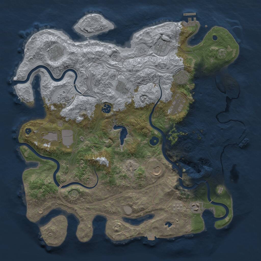 Rust Map: Procedural Map, Size: 4250, Seed: 554668189, 17 Monuments
