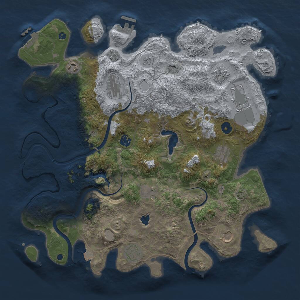 Rust Map: Procedural Map, Size: 4000, Seed: 1494824129, 16 Monuments