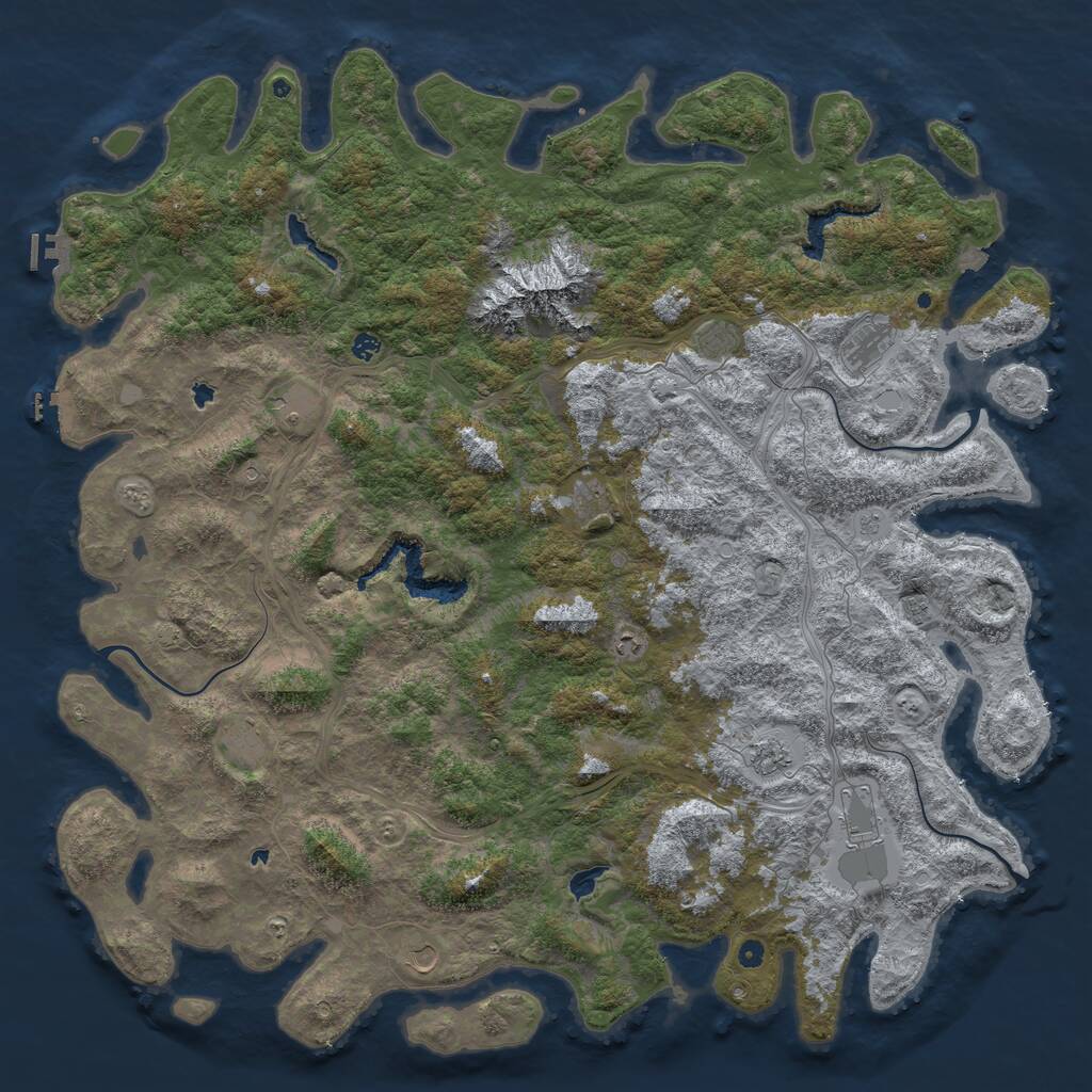 Rust Map: Procedural Map, Size: 6000, Seed: 1934161717, 17 Monuments