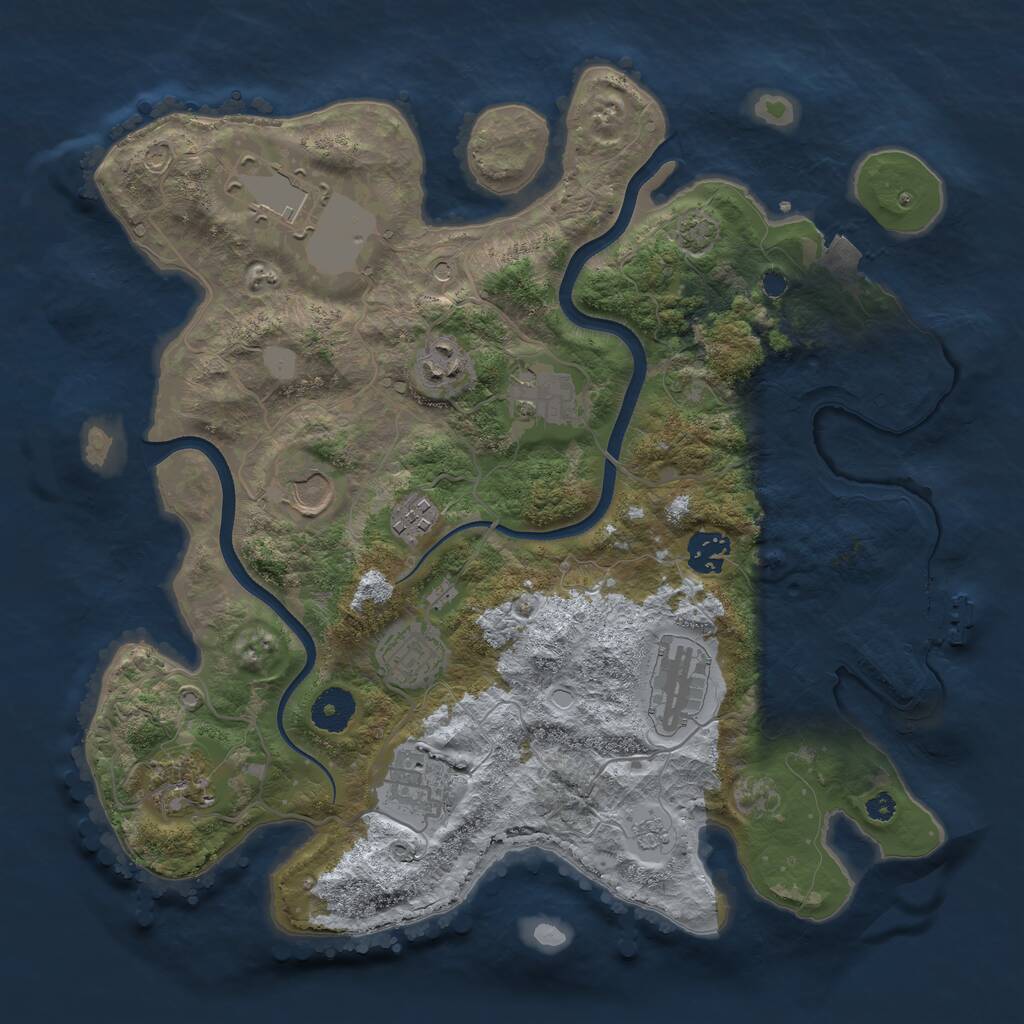 Rust Map: Procedural Map, Size: 3550, Seed: 45123813, 15 Monuments