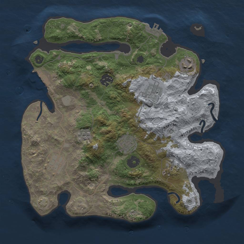 Rust Map: Procedural Map, Size: 3000, Seed: 285904843, 15 Monuments