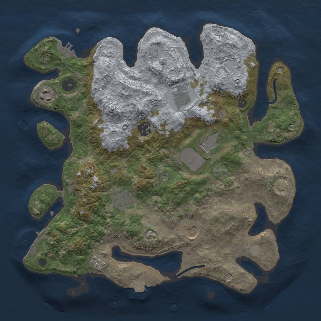 Rust Map: Procedural Map, Size: 3500, Seed: 502851002, 15 Monuments