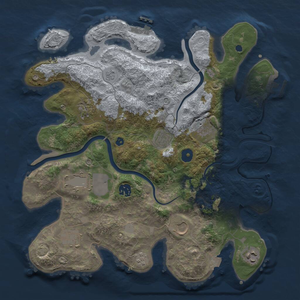 Rust Map: Procedural Map, Size: 3538, Seed: 1751081126, 15 Monuments