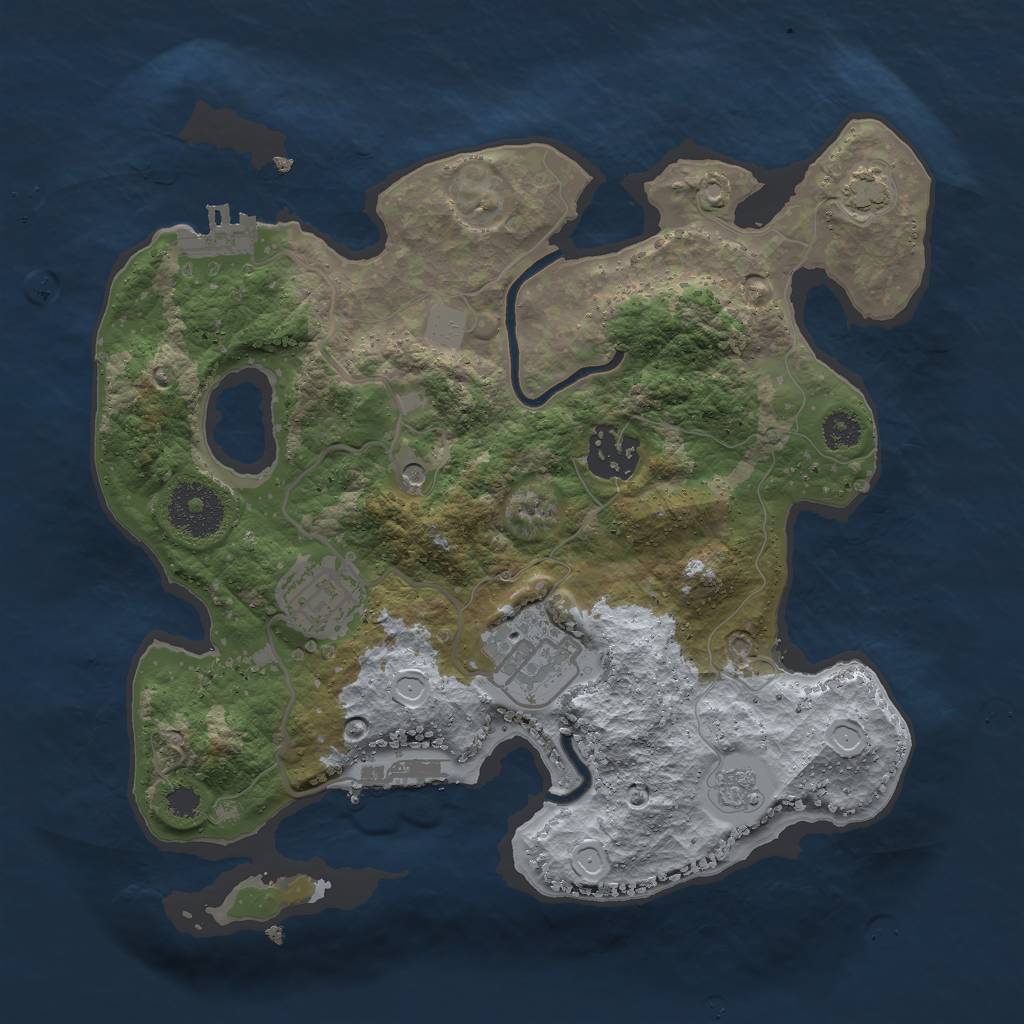 Rust Map: Procedural Map, Size: 2800, Seed: 58810742, 11 Monuments
