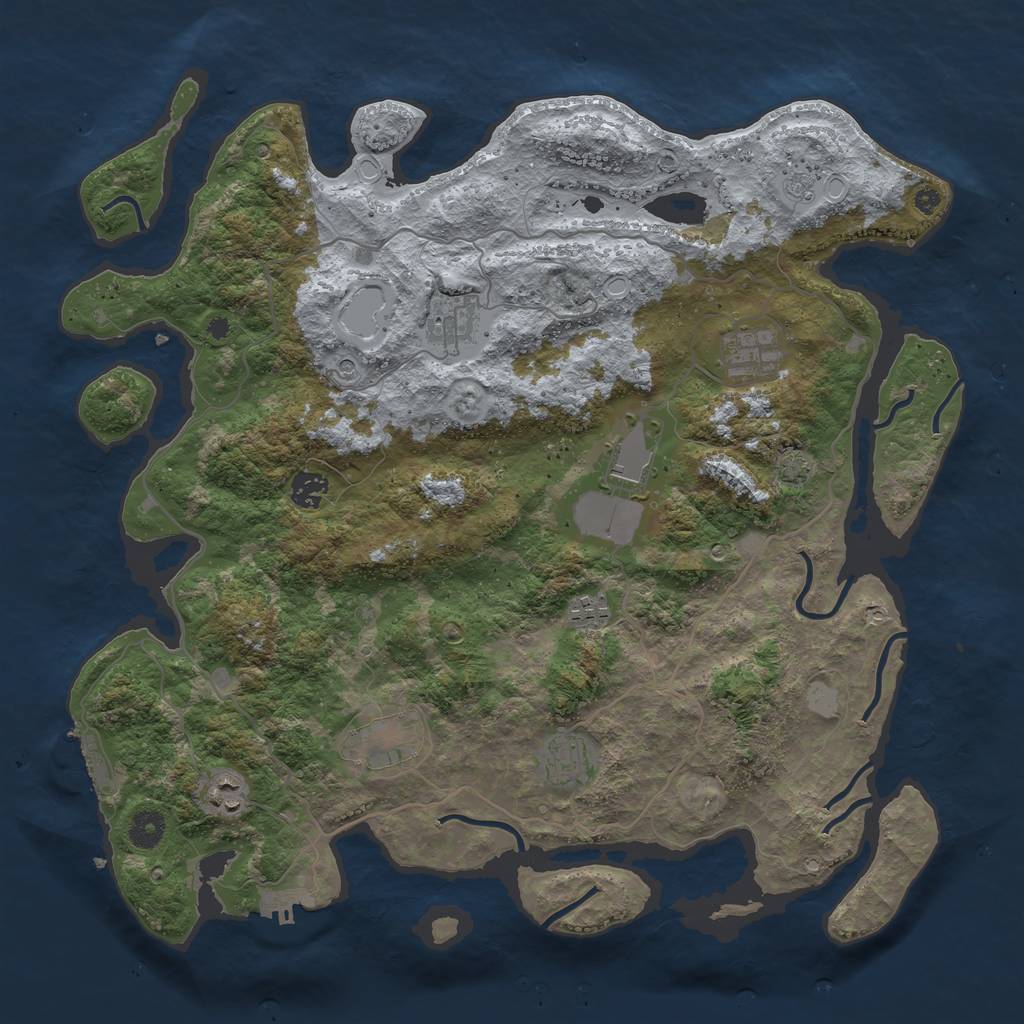Rust Map: Procedural Map, Size: 4100, Seed: 9137800, 16 Monuments