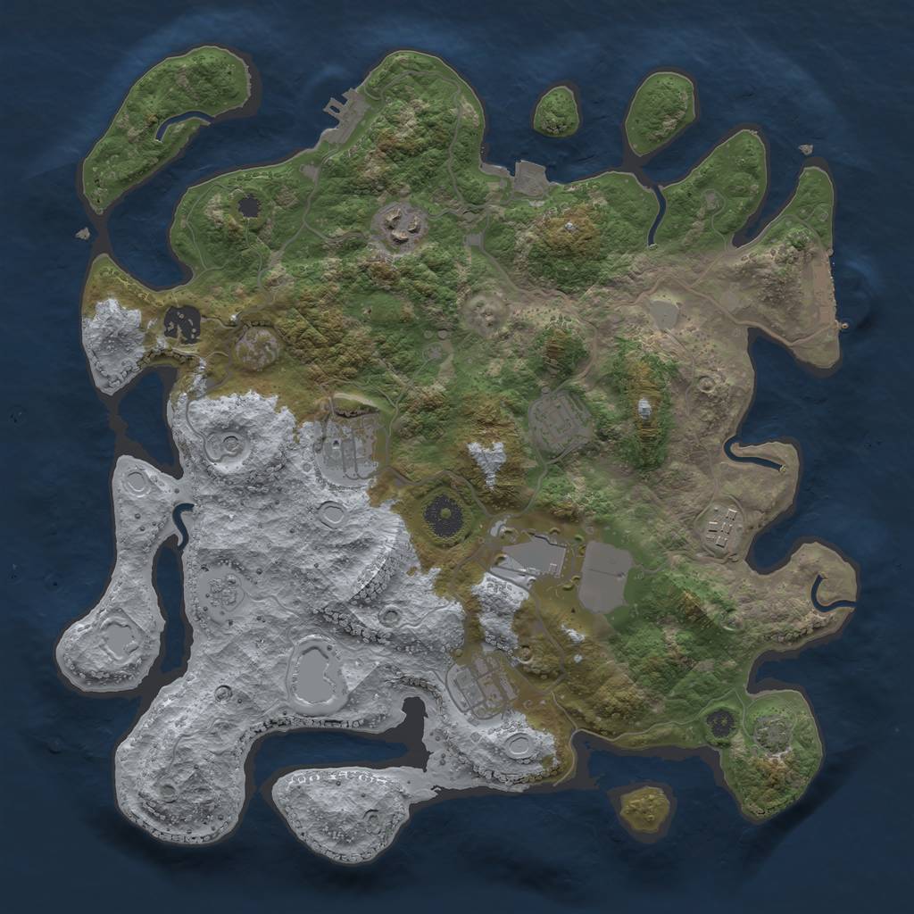 Rust Map: Procedural Map, Size: 3500, Seed: 708424791, 15 Monuments