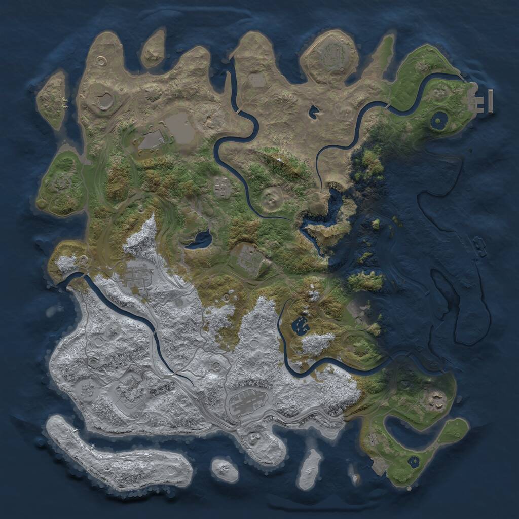 Rust Map: Procedural Map, Size: 4400, Seed: 51107923, 17 Monuments