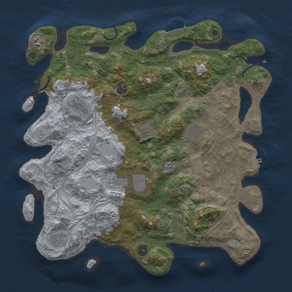 Rust Map: Procedural Map, Size: 4250, Seed: 84294228, 17 Monuments
