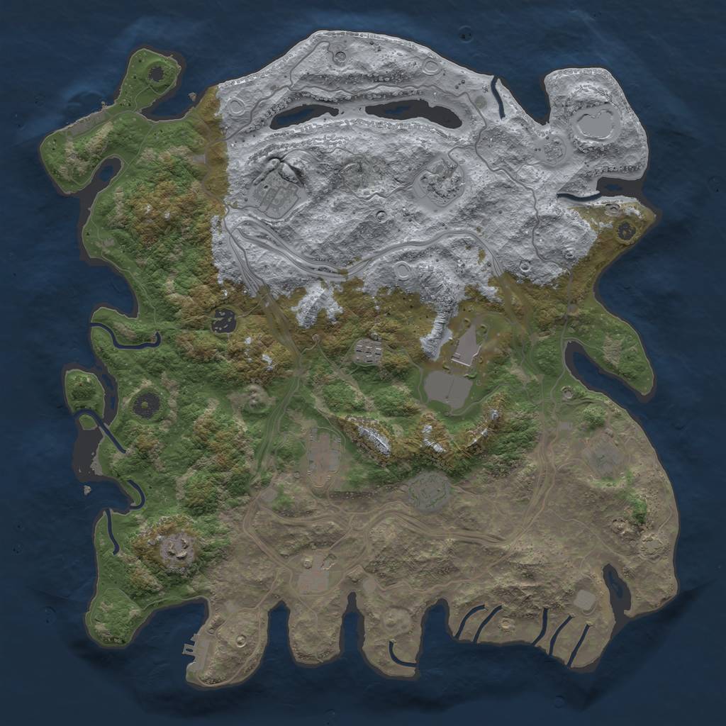 Rust Map: Procedural Map, Size: 4250, Seed: 32190, 18 Monuments