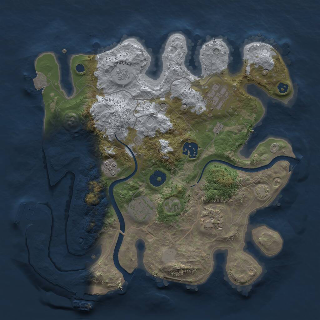 Rust Map: Procedural Map, Size: 3000, Seed: 1489761267, 11 Monuments
