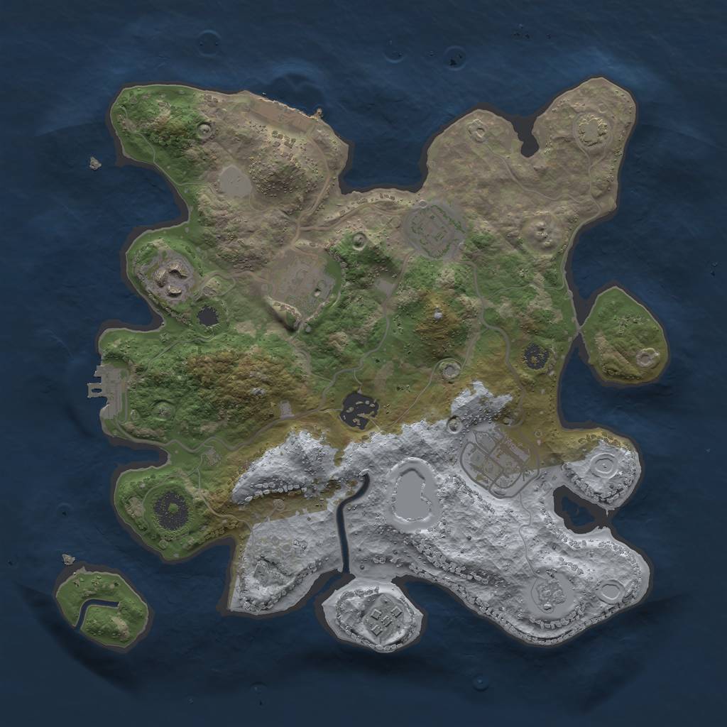 Rust Map: Procedural Map, Size: 3000, Seed: 2456760, 13 Monuments