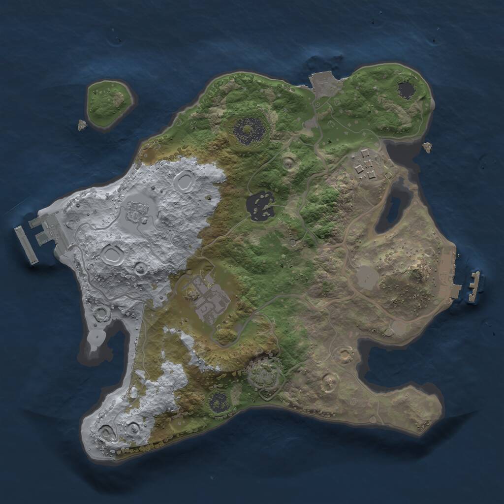 Rust Map: Procedural Map, Size: 2500, Seed: 960382526, 8 Monuments
