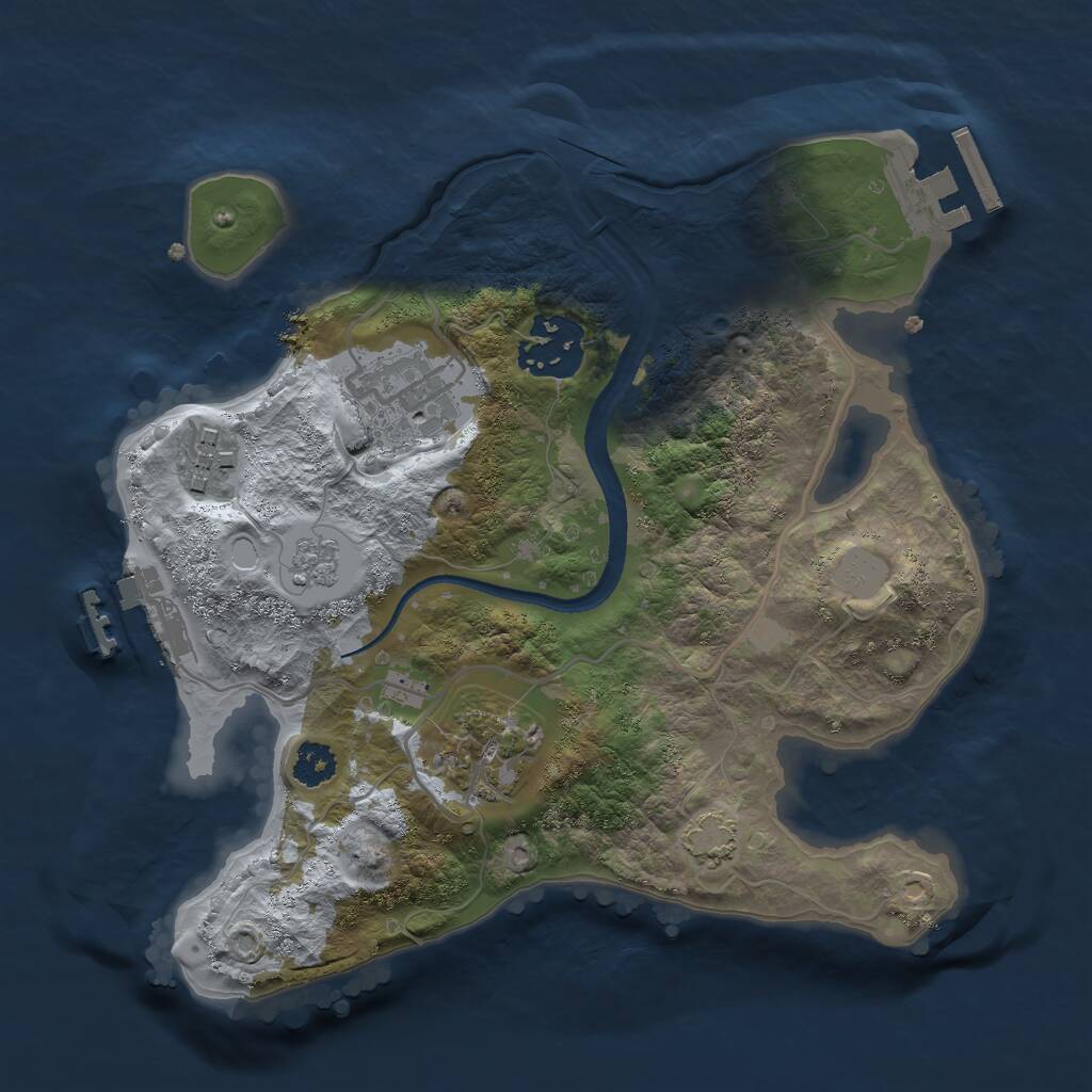 Rust Map: Procedural Map, Size: 2500, Seed: 960382526, 9 Monuments