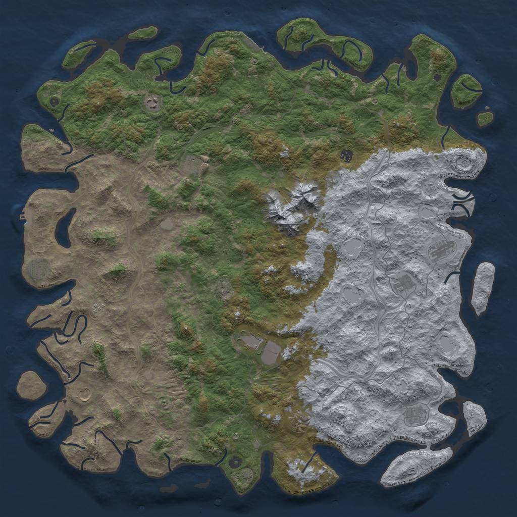 Rust Map: Procedural Map, Size: 6000, Seed: 4549819, 19 Monuments