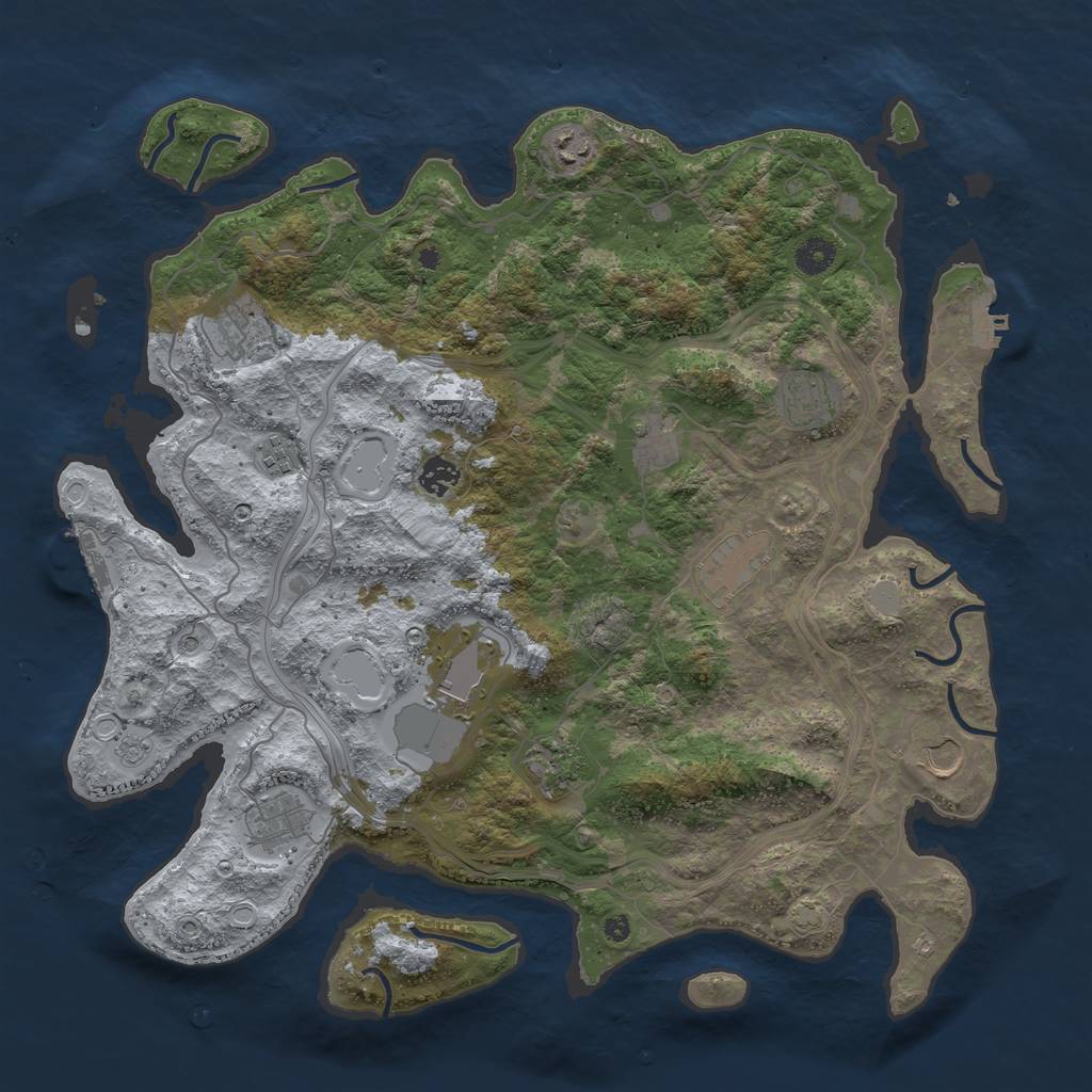 Rust Map: Procedural Map, Size: 4250, Seed: 540762063, 19 Monuments