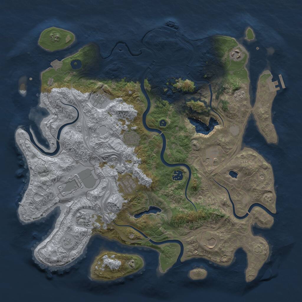 Rust Map: Procedural Map, Size: 4250, Seed: 540762063, 16 Monuments
