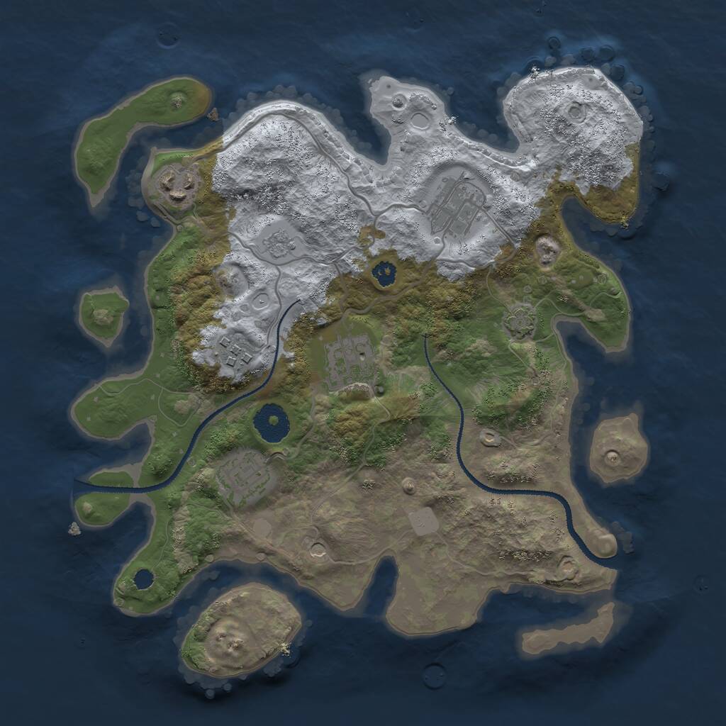 Rust Map: Procedural Map, Size: 3000, Seed: 766, 9 Monuments