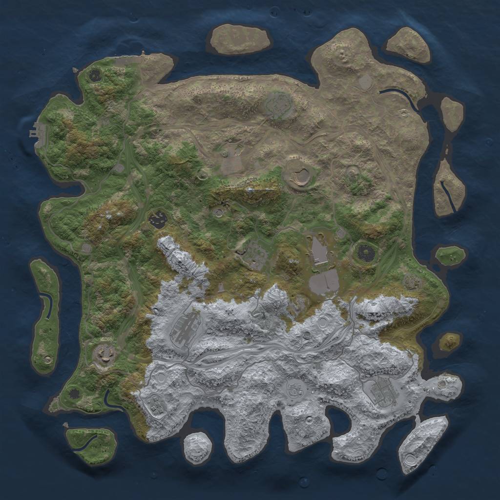 Rust Map: Procedural Map, Size: 4300, Seed: 97794981, 18 Monuments