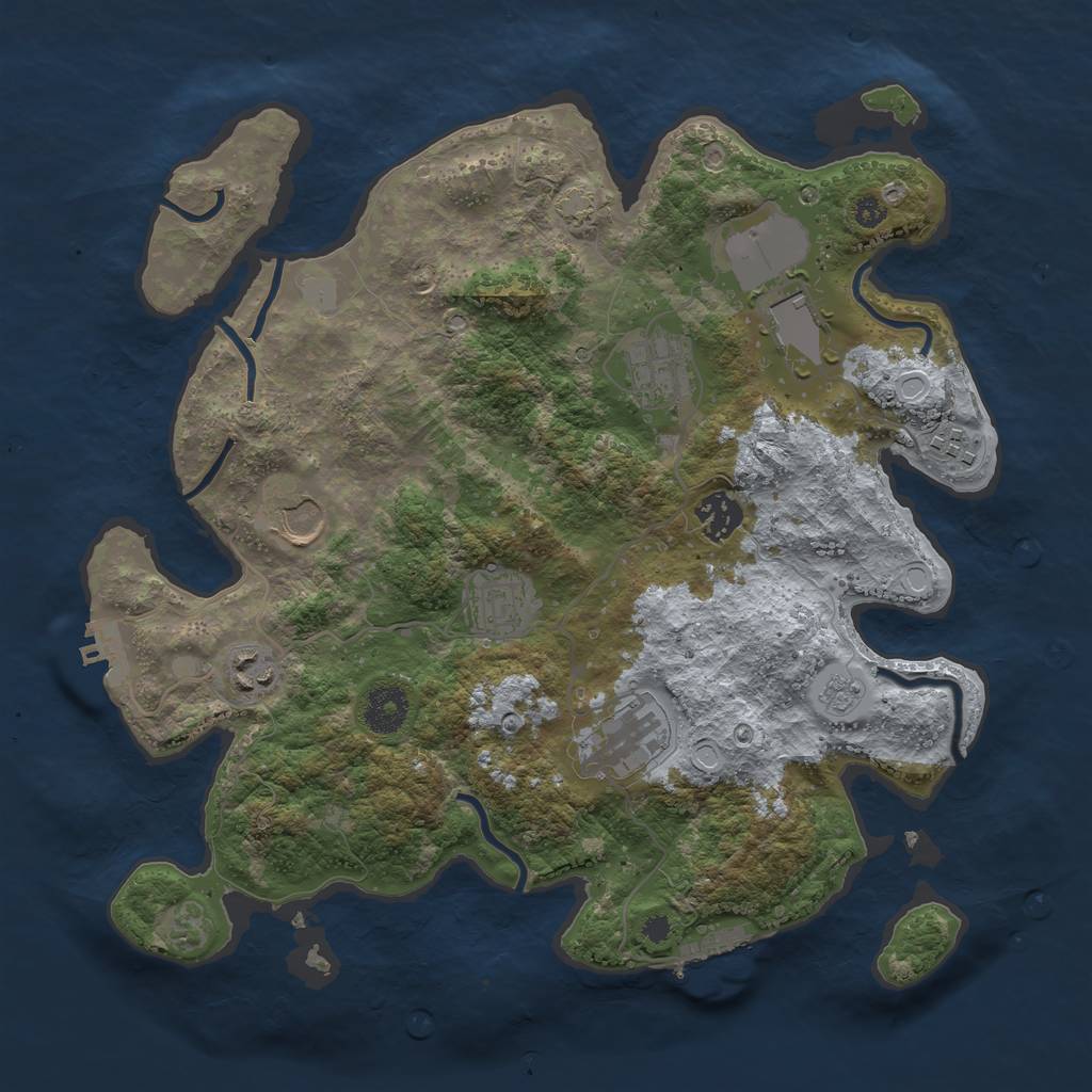 Rust Map: Procedural Map, Size: 3500, Seed: 798073578, 15 Monuments
