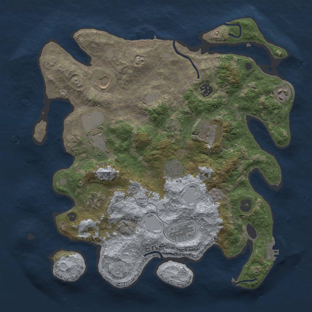 Rust Map: Procedural Map, Size: 3700, Seed: 92839484, 17 Monuments