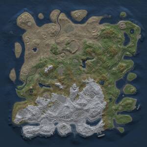 Thumbnail Rust Map: Procedural Map, Size: 4400, Seed: 50294182, 17 Monuments