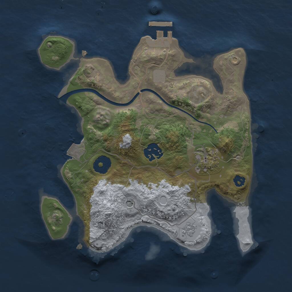 Rust Map: Procedural Map, Size: 2500, Seed: 1919101691, 6 Monuments