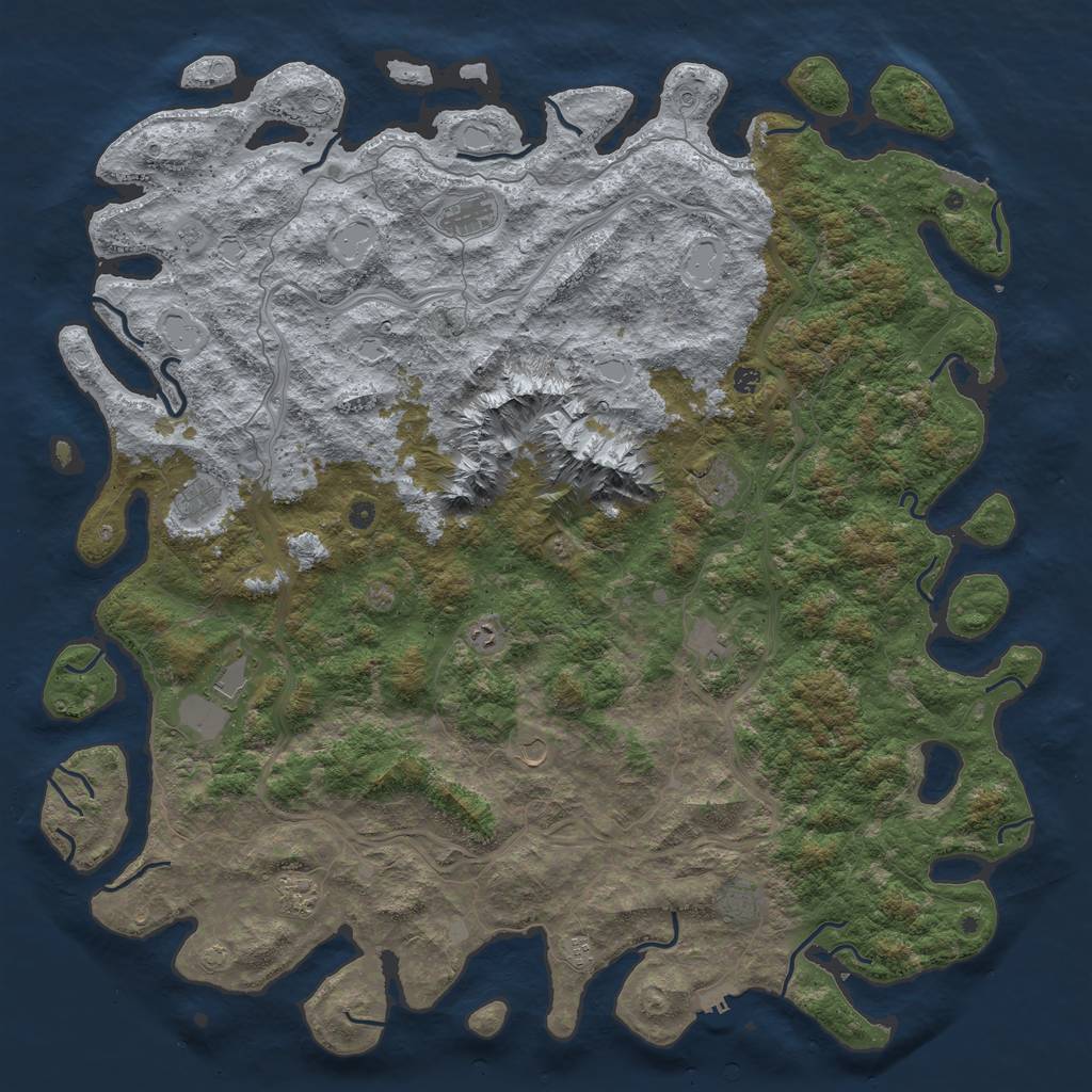 Rust Map: Procedural Map, Size: 6000, Seed: 1181180206, 19 Monuments