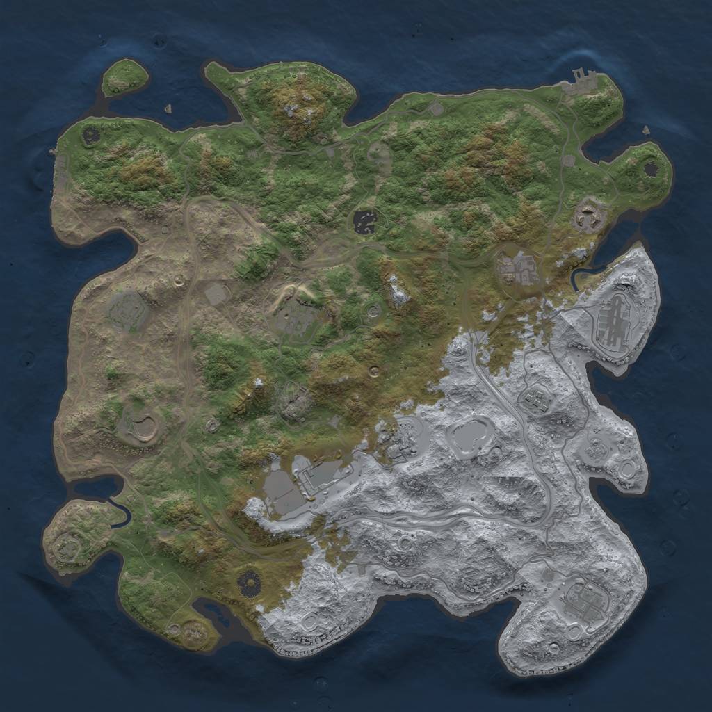 Rust Map: Procedural Map, Size: 4250, Seed: 1623, 19 Monuments