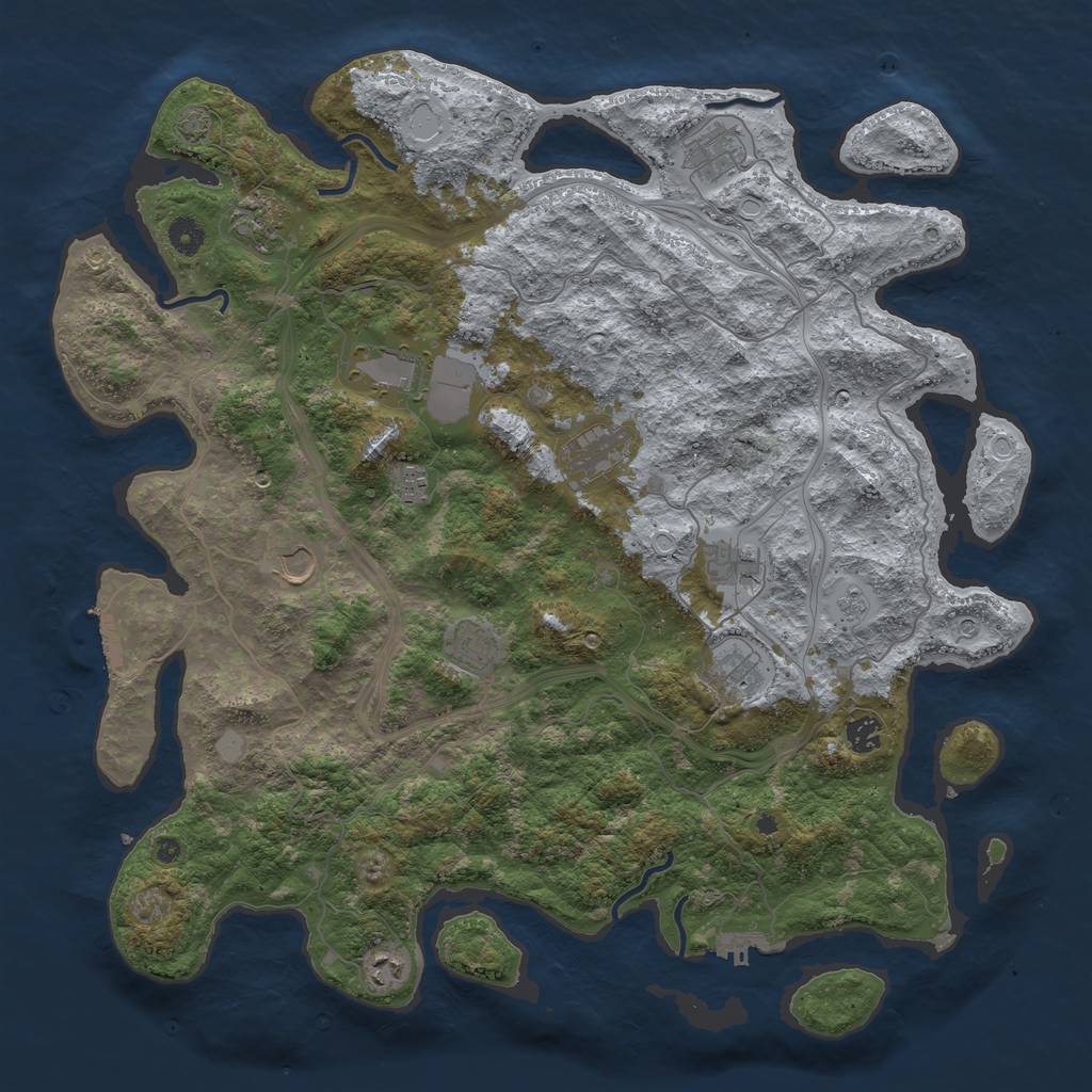 Rust Map: Procedural Map, Size: 4500, Seed: 1944400612, 19 Monuments