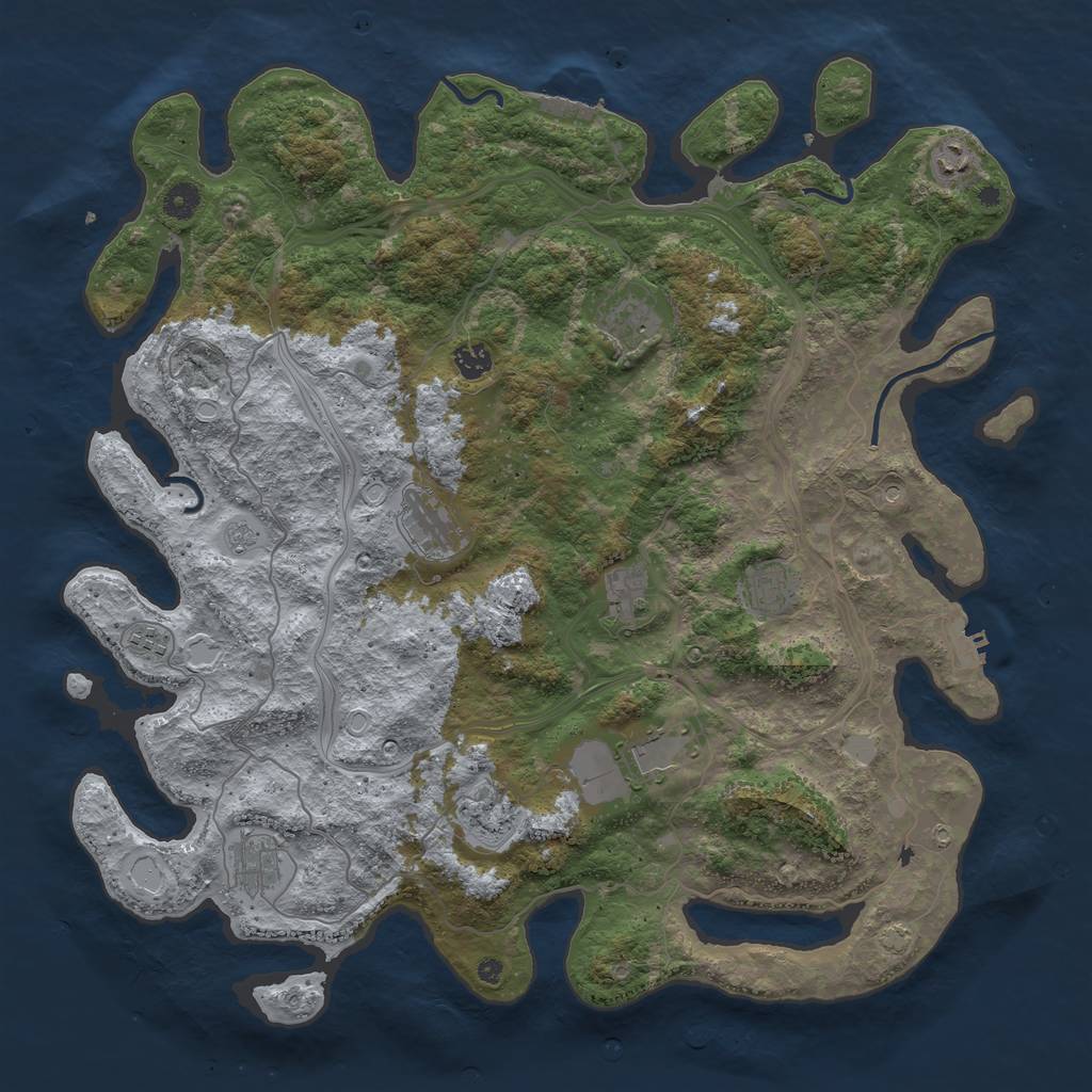 Rust Map: Procedural Map, Size: 4500, Seed: 1911530896, 18 Monuments