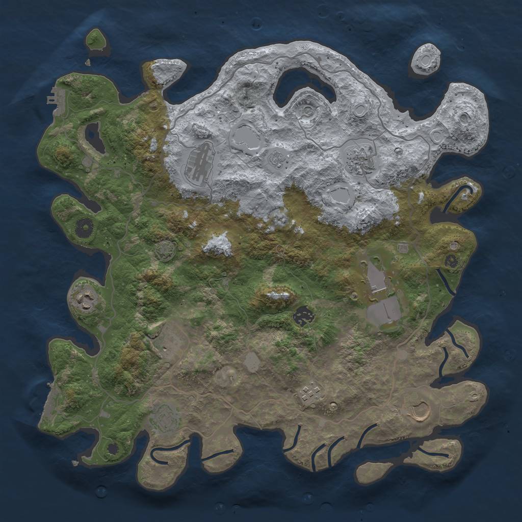 Rust Map: Procedural Map, Size: 4000, Seed: 773968205, 17 Monuments
